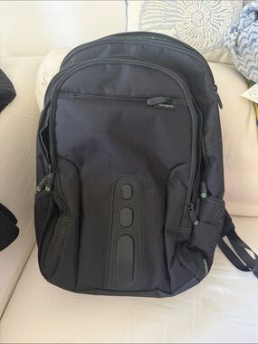 Targus Black Travel Backpack with Green Accent Tabs